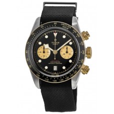 Tudor Black Bay Chrono Black Dial Steel &amp; Gold With Black Nato Strap Men's Replica Watch M79363N-0003