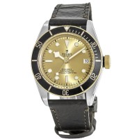 Tudor Black Bay 41 Steel &amp; Gold Champagne Dial Leather Strap Men's Replica Watch M79733N-0003