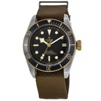 Tudor Black Bay 41 Steel &amp; Gold Black Dial Fabric Strap Men's Replica Watch M79733N-0005