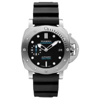 Panerai Submersible Black Dial Rubber Strap Men's Replica Watch PAM02973
