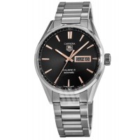 Tag Heuer Carrera Calibre 5 Day-Date Automatic Black Dial Steel Men's Replica Watch WAR201C.BA0723