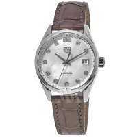 Tag Heuer Carrera Quartz Diamond Dial Taupe Leather Strap Women's Replica Watch WBK1318.FC8258