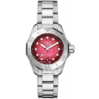 Tag Heuer Aquaracer Professional 200 Date Smokey Red Diamond Dial Steel Women's Replica Watch WBP2414.BA0622