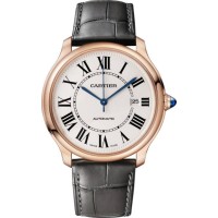 Cartier Ronde Louis Beige Dial 18K Rose Gold Leather Strap Women's Replica Watch WGRN0011