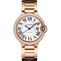 Cartier Ballon Bleu de Cartier Silver Dial Diamond 18kt Rose Gold Women's Replica Watch WJBB0067