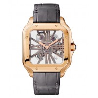 Replica Cartier Santos de Cartier Rose Gold Skeleton WHSA0018