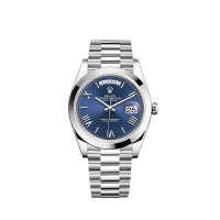 Rolex Day-Date 40 Platinum bright blue dial President bracelet m228206-0015 replica