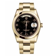 Rolex Day Date Yellow Gold Black Dial 118208 BKAO Replica