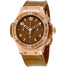 Hublot Big Bang Tutti Frutti Tan Dial Chronograph 18kt Rose Gold Unisex Watch 341.PA.5390.LR.1918 Copy Replica