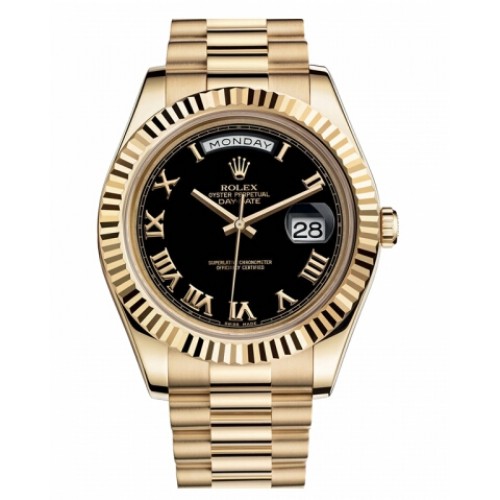 rolex day date gold black dial